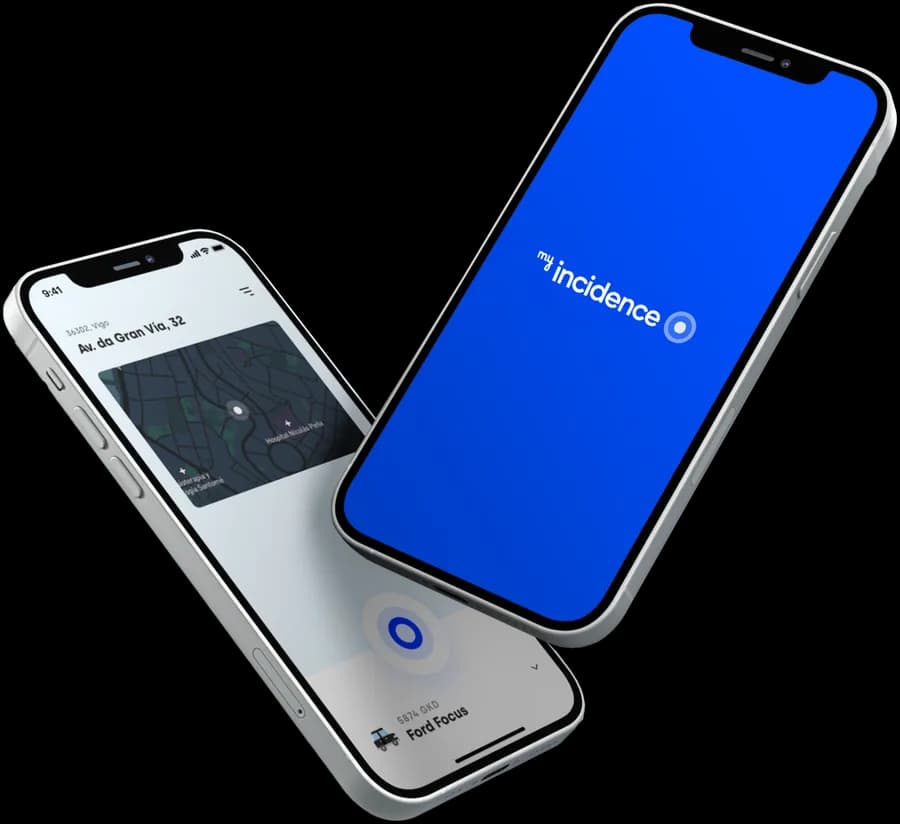 Mockup de la aplicación myIncidence
